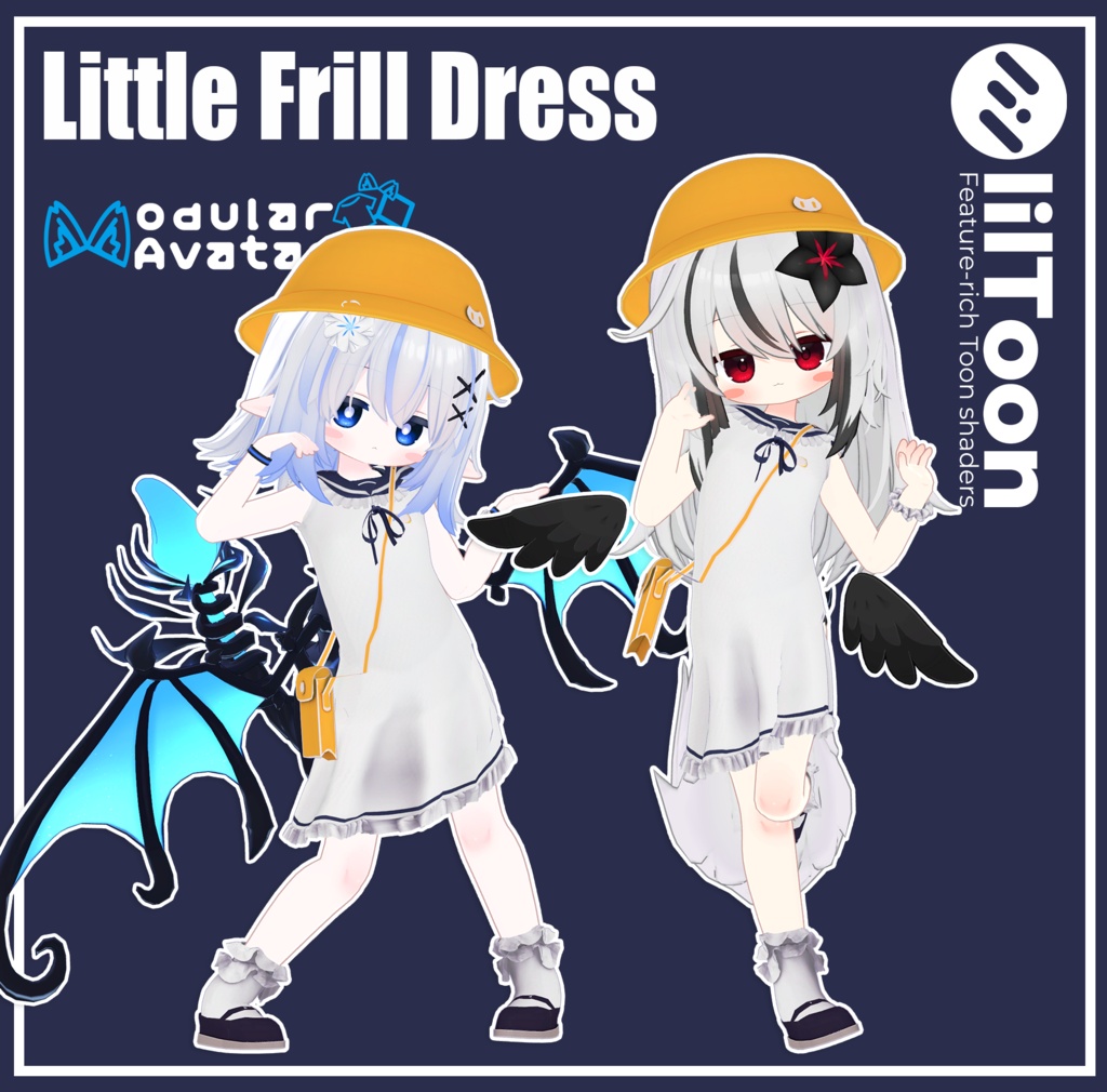【12アバター対応】衣装3Dモデル『Little Frill Dress』