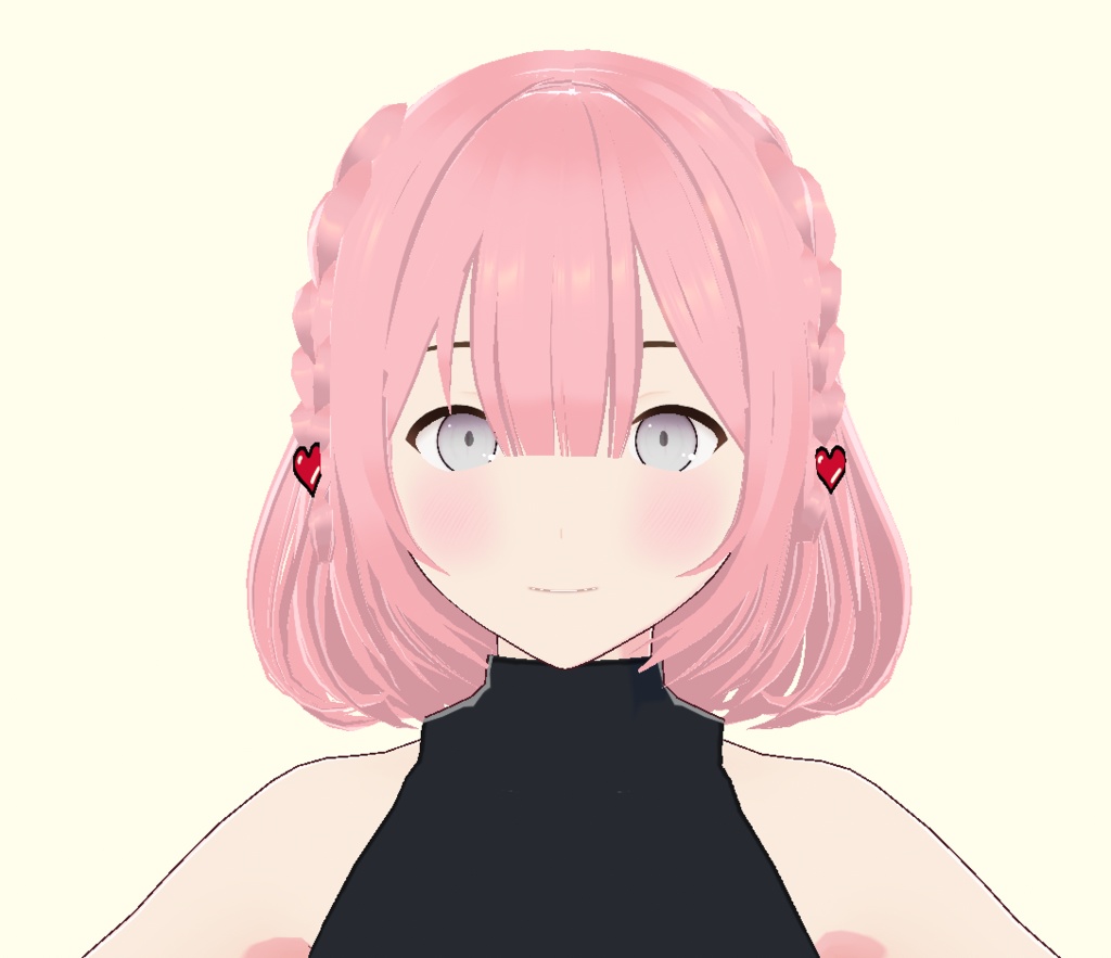 Vroid Short Pink Hair with Two Braids♡