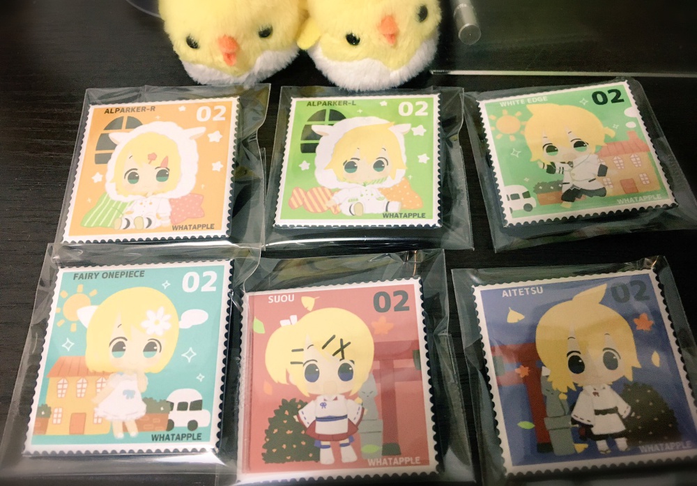 モジュみね切手風缶バッジ【ボカロ】