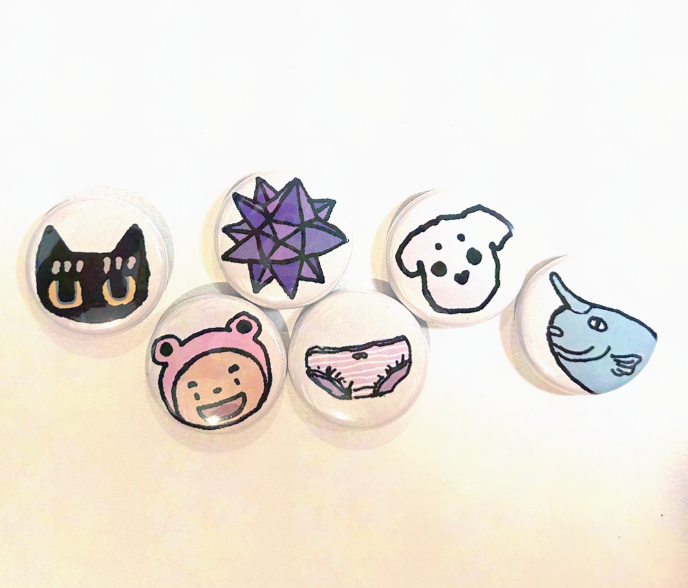 ミニ缶バッヂ6個セット