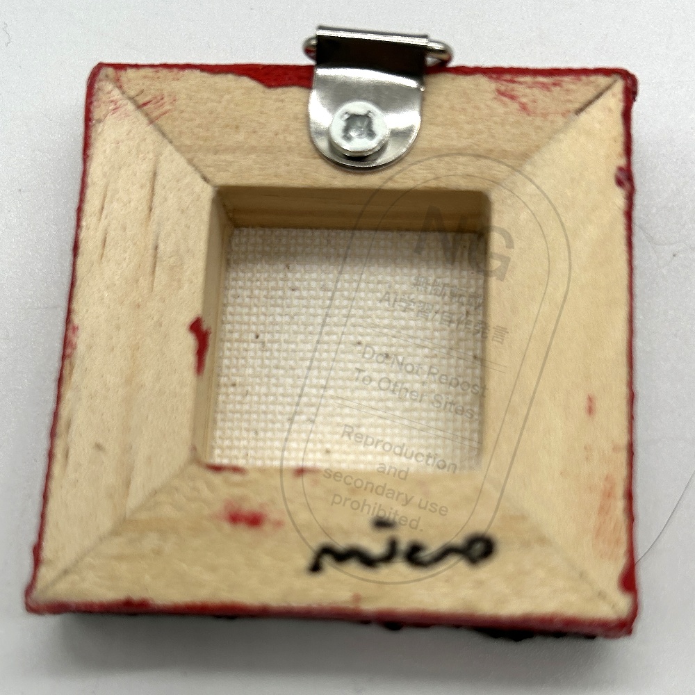 ミニアクリルキャンバス画【ピンク猫・黒ボーダー】5cm