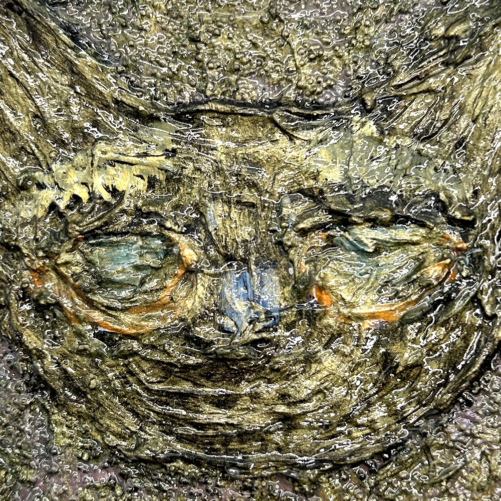 ミニアクリルキャンバス画 置き型 猫【ゴールド】10cm