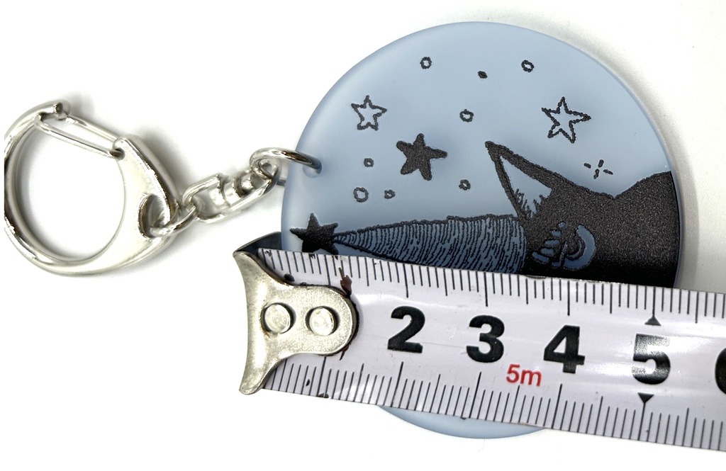 ツノねこアクキー くすみブルー