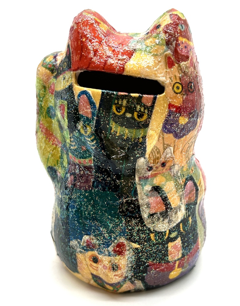 こんにちは招き猫 左手 キラキラ