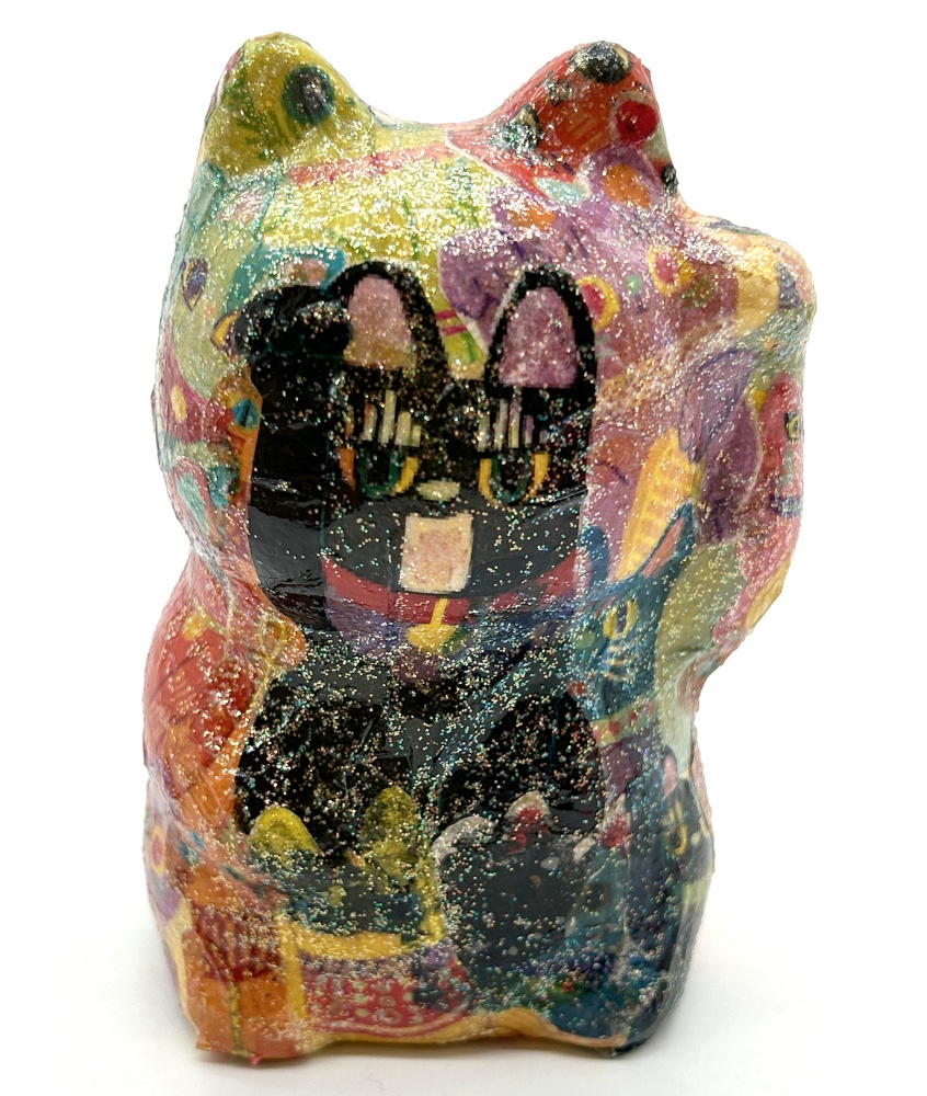 こんにちは招き猫 左手 キラキラ