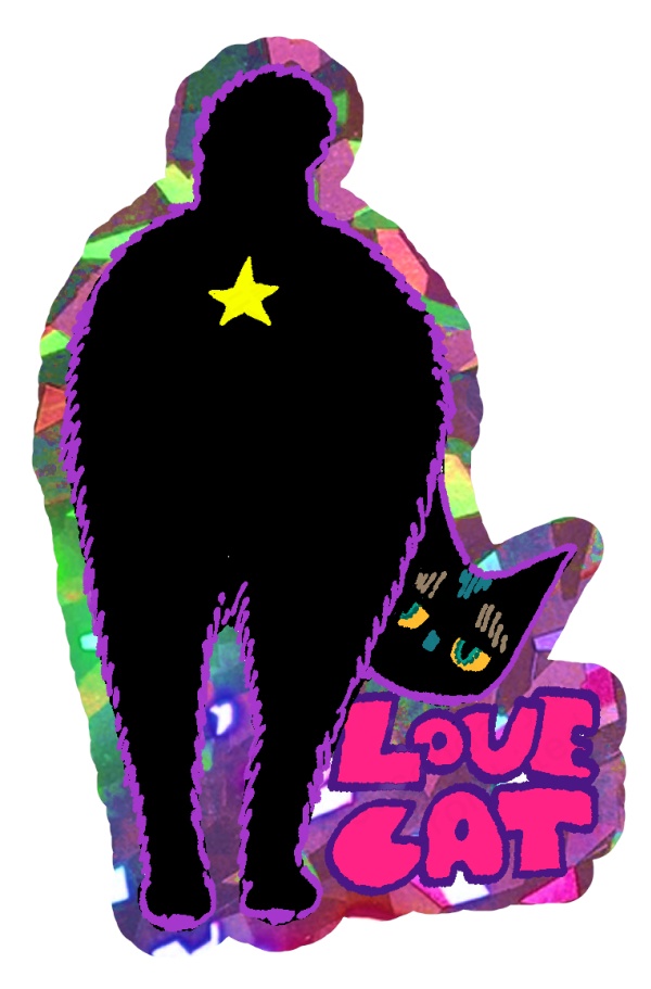 キラキラ　黒猫お尻ステッカー