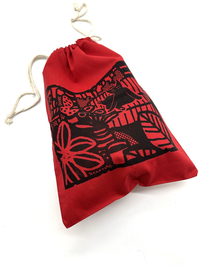 巾着袋 南国猫 シルクスクリーン制作