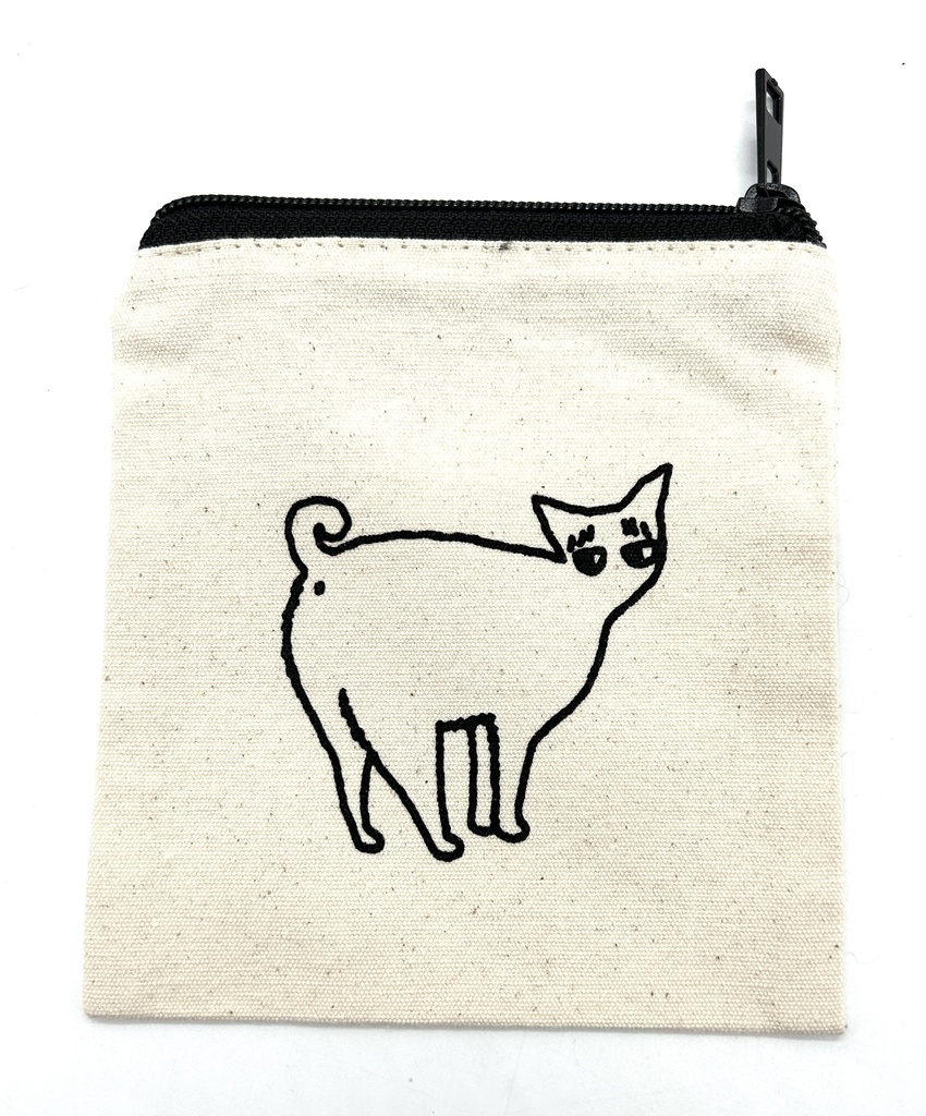 ミニポーチ　両面印刷　シルクスクリーン　猫