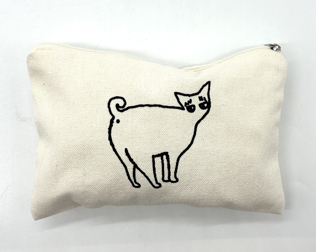 ポーチ　ケツ見せ猫　黒