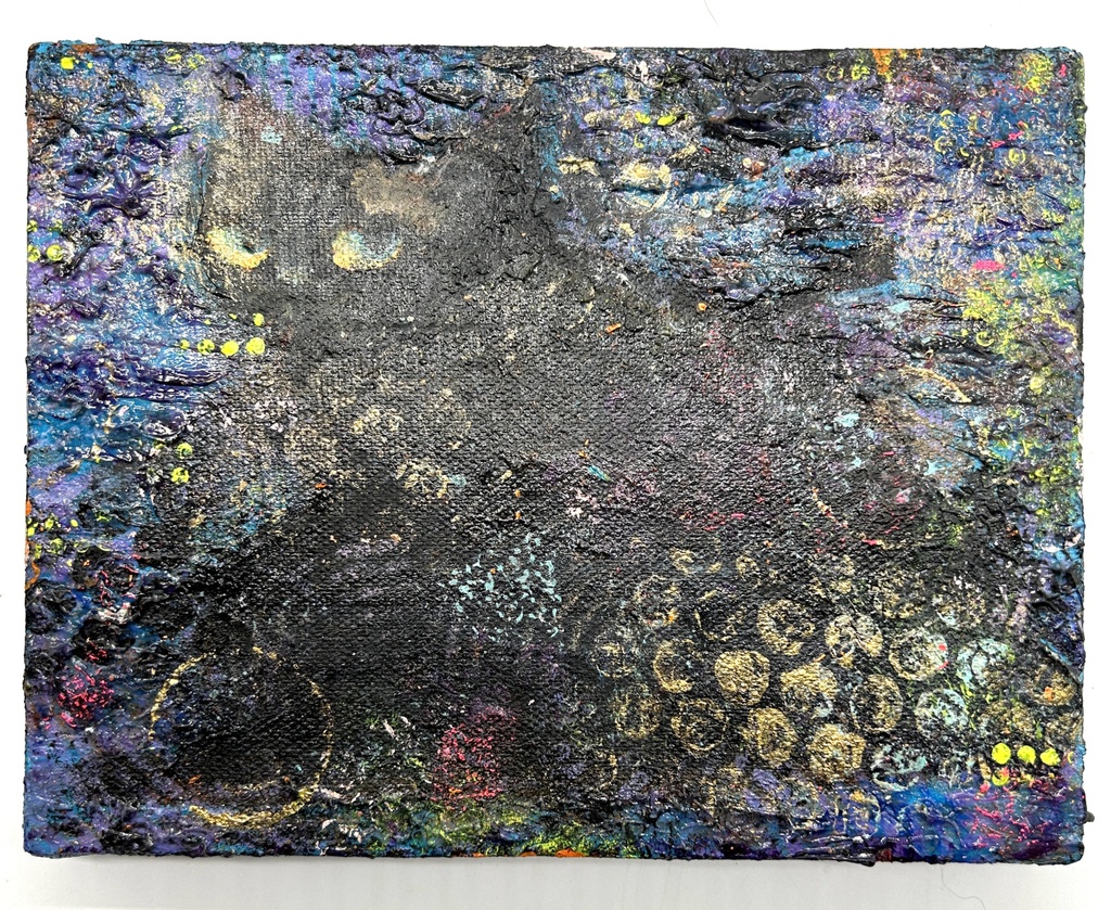 夜猫　F0サイズ　アクリル画　キャンバス