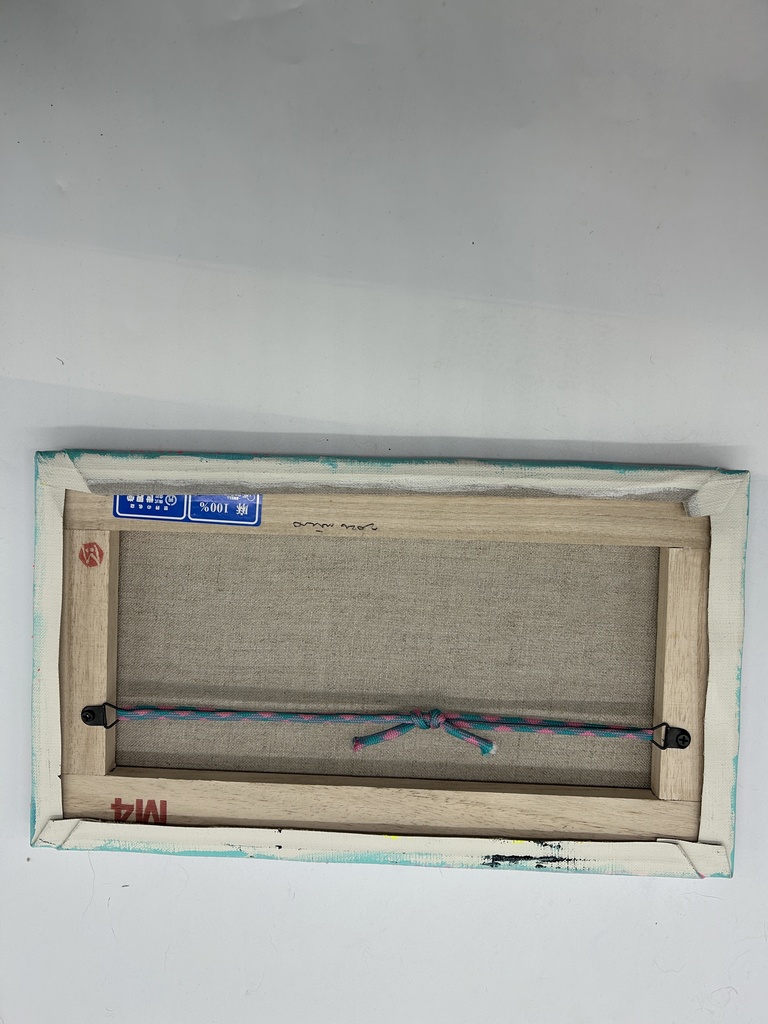 アクリル画 青寝猫 M4サイズ キャンバス