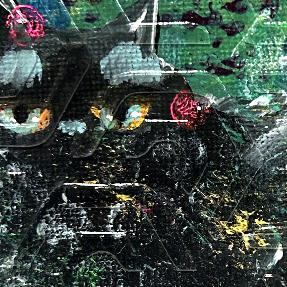 インザフォレスト猫 ミニアクリル画 キャンバスボード10×10cm
