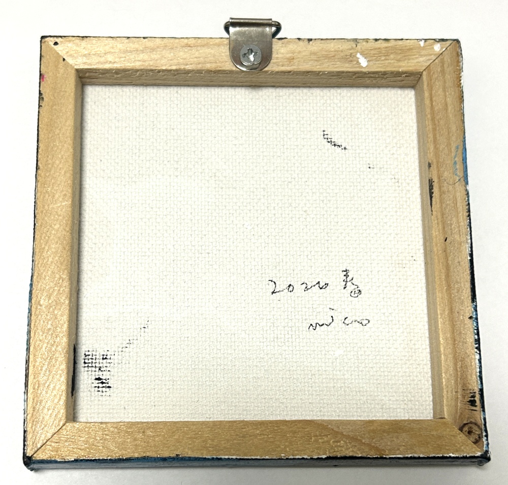 ミニコズミックブルー ミニアクリル画 キャンバス10×10cm