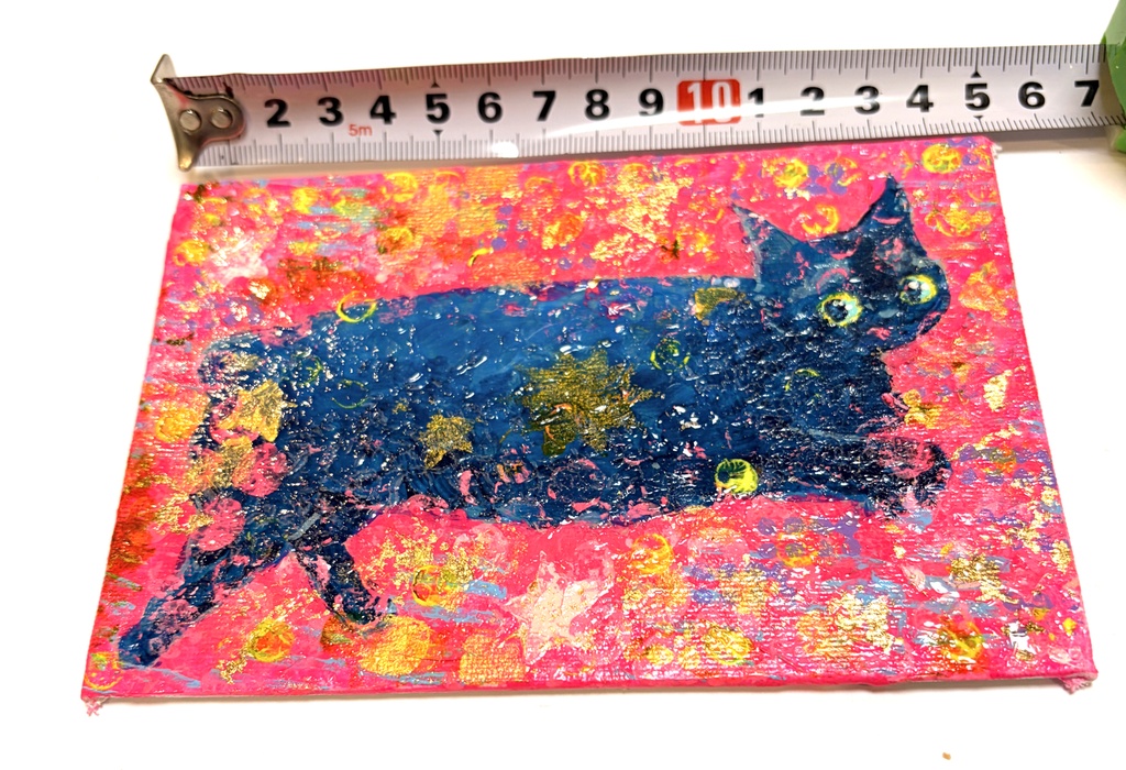 寝そべりピンク 15×10cm アクリル画