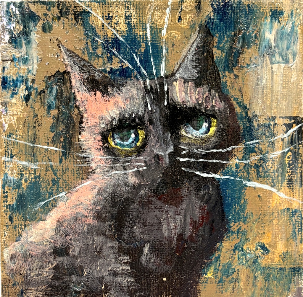 アンニュイ　アクリル画　10×10cm