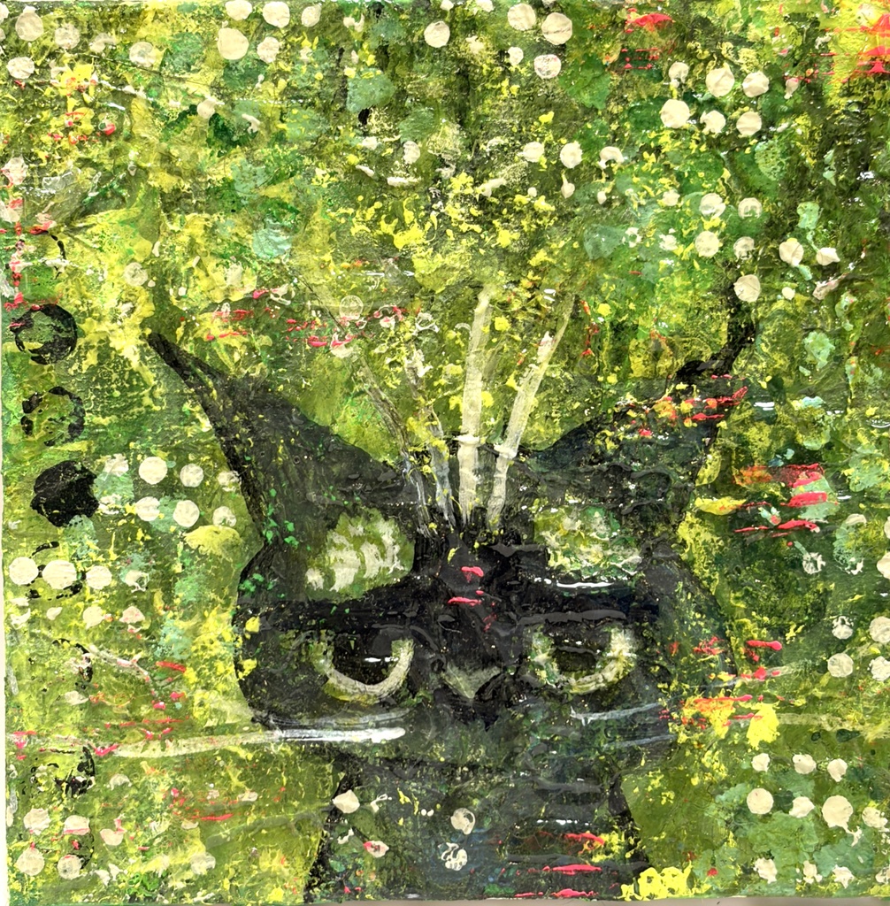 グリーンフォレスト　アクリル画　10×10cm