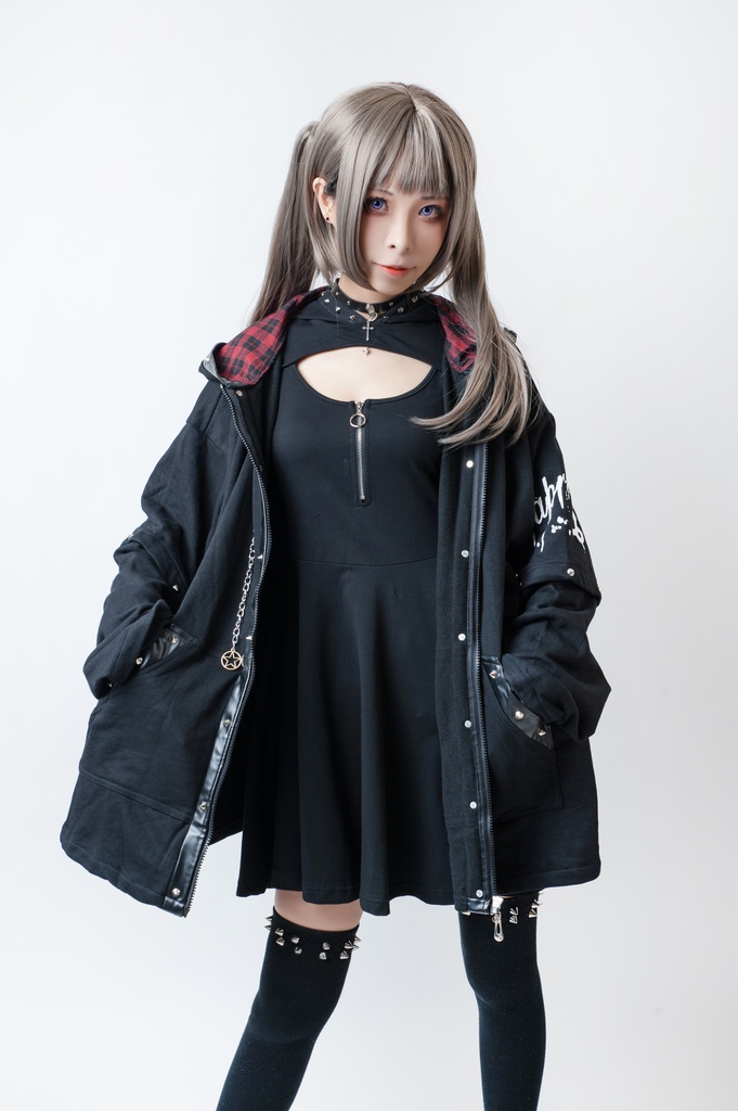 JillpunkオリジナルKERAパンク 修羅道羅刹山羊座飾りチェーン フェイクレザースパイクリベットパーカージャケット メンズ レディー V系 おしゃれ大きいサイズ男女兼用ファッション