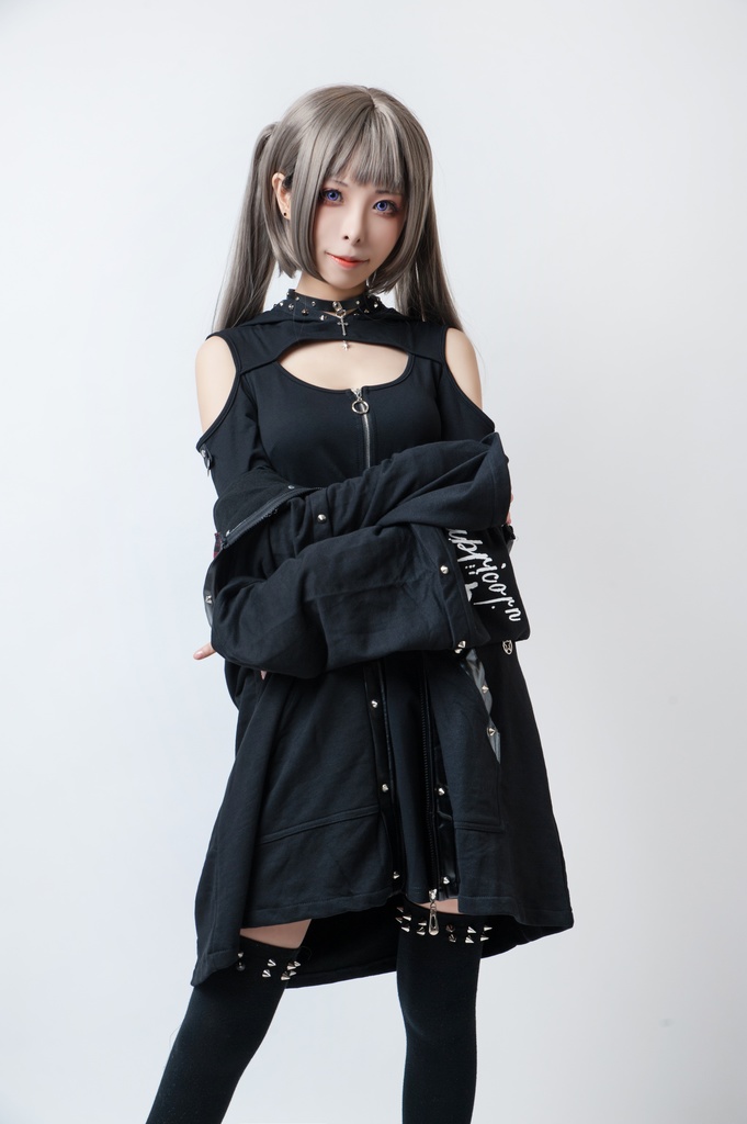 JillpunkオリジナルKERAパンク 修羅道羅刹山羊座飾りチェーン フェイクレザースパイクリベットパーカージャケット メンズ レディー V系 おしゃれ大きいサイズ男女兼用ファッション