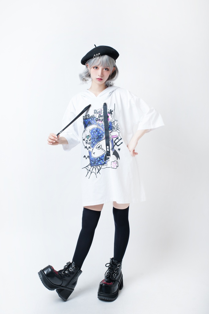 JillpunkオリジナルKERA二次コン可愛い 半神ウサギうさぎ⋆オルタスター柄ゆったり兎耳翼パーカーメンズ レディーズ おしゃれ大きいサイズ男女兼用ファッション秋葉系萌え