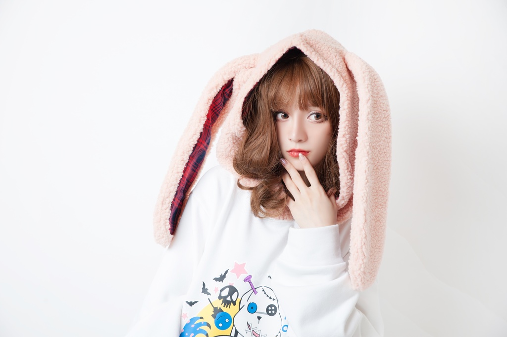 JillpunkオリジナルパンクKERA アニメファンタジー ウサギドラUsagidoraぬいぐるみ兎マイクロフリースフード裏起毛ゆったり兎耳パーカー レディーズ ストリート系 カジュアル おしゃれ大きいサイズ可愛い萌え猫系男女兼用秋葉系