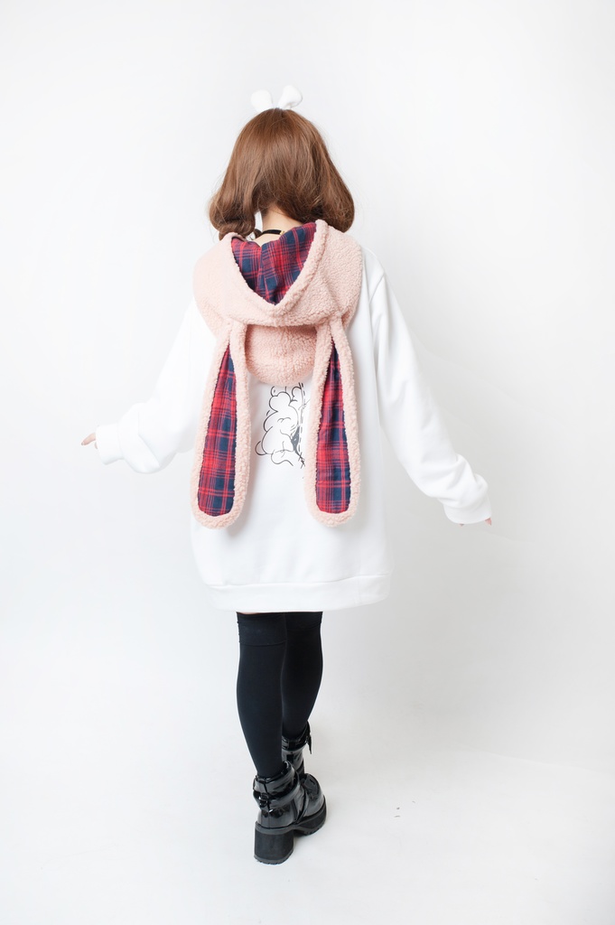 JillpunkオリジナルパンクKERA アニメファンタジー ウサギドラUsagidoraぬいぐるみ兎マイクロフリースフード裏起毛ゆったり兎耳パーカー レディーズ ストリート系 カジュアル おしゃれ大きいサイズ可愛い萌え猫系男女兼用秋葉系