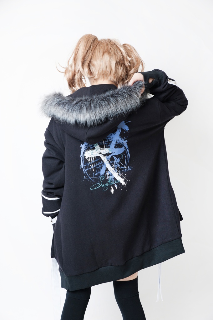 JillpunkオリジナルパンクKERA ケイローン光矢射手座ケンタウロス荒魂スパイクリベット裏起毛パーカージャケット メンズ レディー V系 おしゃれ大きいサイズ男女兼用ファッションカッコいい