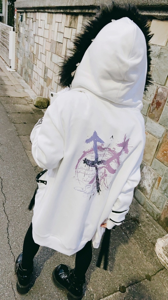 JillpunkオリジナルパンクKERA ケイローン光矢射手座ケンタウロス荒魂スパイクリベット裏起毛パーカージャケット メンズ レディー V系 おしゃれ大きいサイズ男女兼用ファッションカッコいい