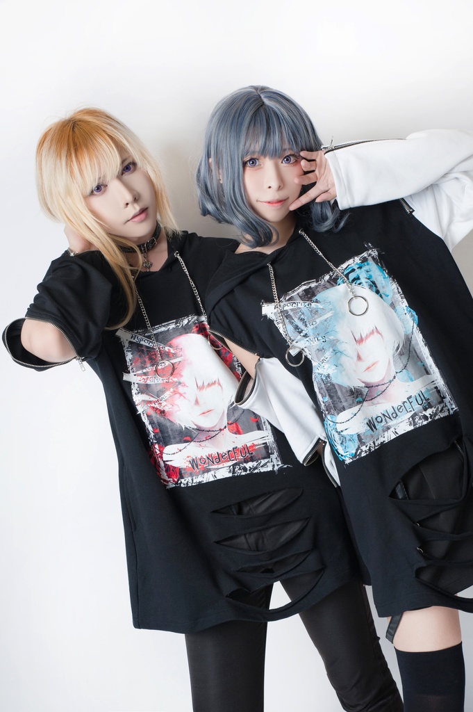 JillpunkオリジナルパンクKERA アニメファンタジー アネモネアドーニスオートマタ鉄チェーンジッパー付きゆったりクルーネックパーカー メンズ レディー V系 カッコいいおしゃれ大きいサイズ男女兼用ファッション秋葉系