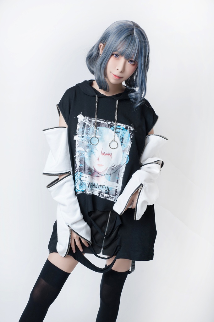 JillpunkオリジナルパンクKERA アニメファンタジー アネモネアドーニスオートマタ鉄チェーンジッパー付きゆったりクルーネックパーカー メンズ レディー V系 カッコいいおしゃれ大きいサイズ男女兼用ファッション秋葉系