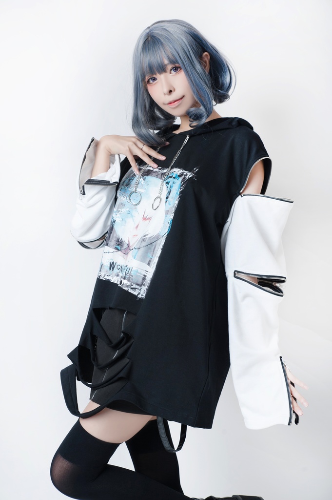 JillpunkオリジナルパンクKERA アニメファンタジー アネモネアドーニスオートマタ鉄チェーンジッパー付きゆったりクルーネックパーカー メンズ レディー V系 カッコいいおしゃれ大きいサイズ男女兼用ファッション秋葉系