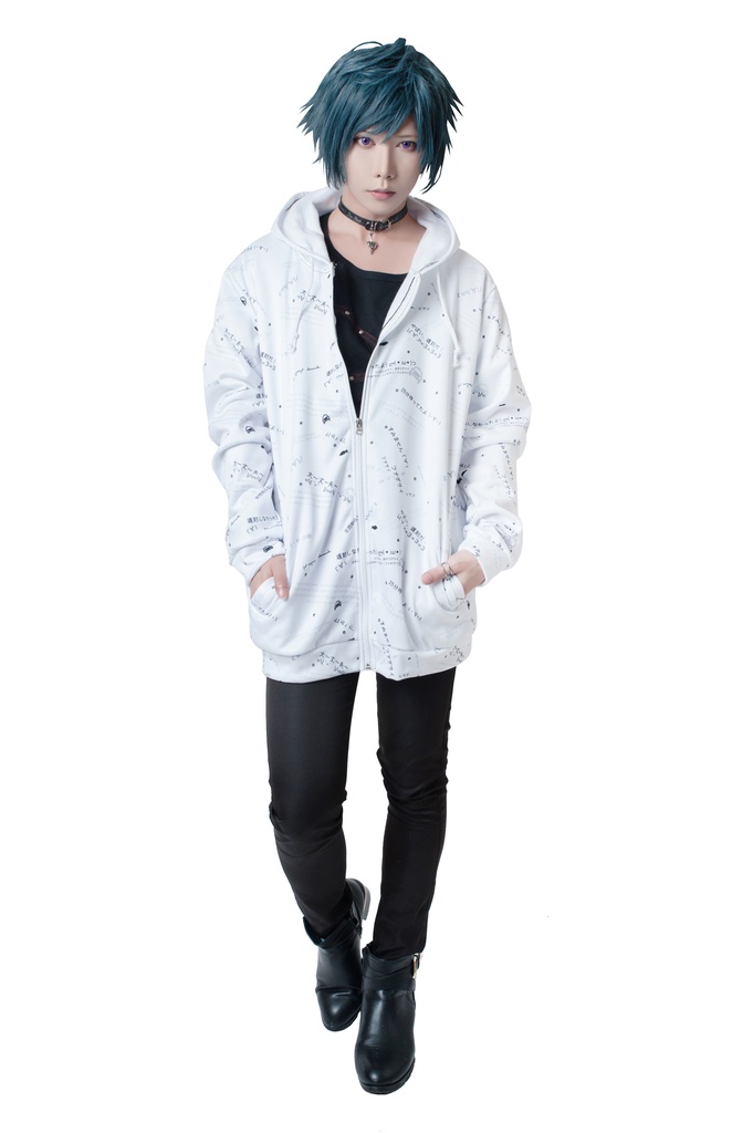 JillpunkオリジナルパンクKERA 遅刻魔超かわいいお宅顔文字仮名フルプリントゆったり長袖パーカーフード付ジャケット メンズ レディー V系 おしゃれ大きいサイズ男女兼用ファッション秋葉系