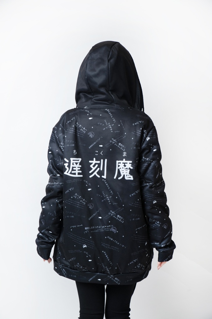 JillpunkオリジナルパンクKERA 遅刻魔超かわいいお宅顔文字仮名フルプリントゆったり長袖パーカーフード付ジャケット メンズ レディー V系 おしゃれ大きいサイズ男女兼用ファッション秋葉系