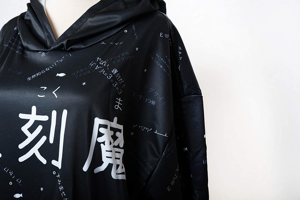 JillpunkオリジナルパンクKERA 遅刻魔超かわいいお宅顔文字仮名フルプリントゆったり半袖パーカー メンズ レディー V系 おしゃれ大きいサイズ男女兼用ファッション秋葉系