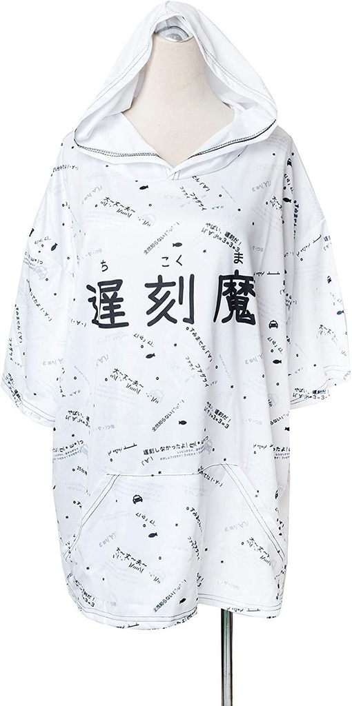 JillpunkオリジナルパンクKERA 遅刻魔超かわいいお宅顔文字仮名フルプリントゆったり半袖パーカー メンズ レディー V系 おしゃれ大きいサイズ男女兼用ファッション秋葉系