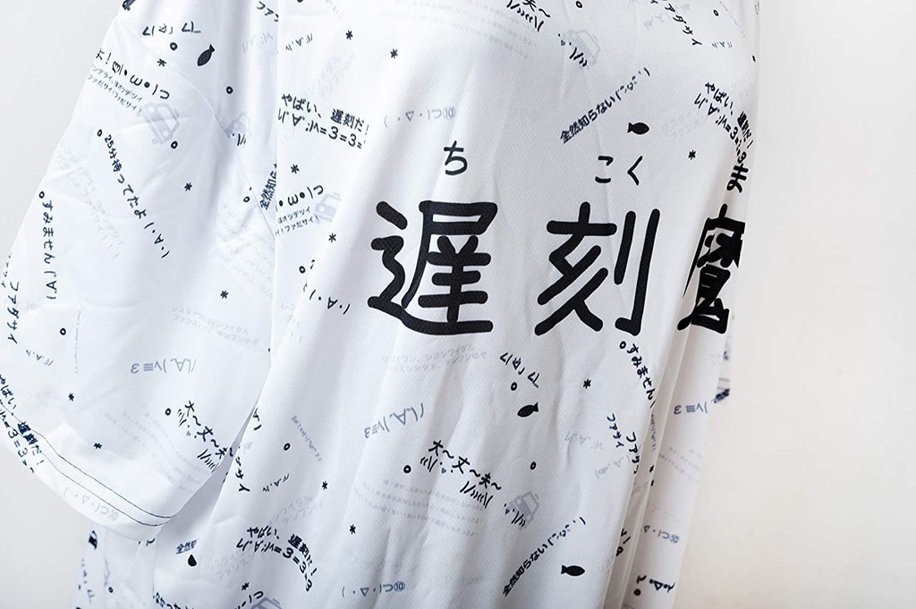 JillpunkオリジナルパンクKERA 遅刻魔超かわいいお宅顔文字仮名フルプリントゆったり半袖パーカー メンズ レディー V系 おしゃれ大きいサイズ男女兼用ファッション秋葉系