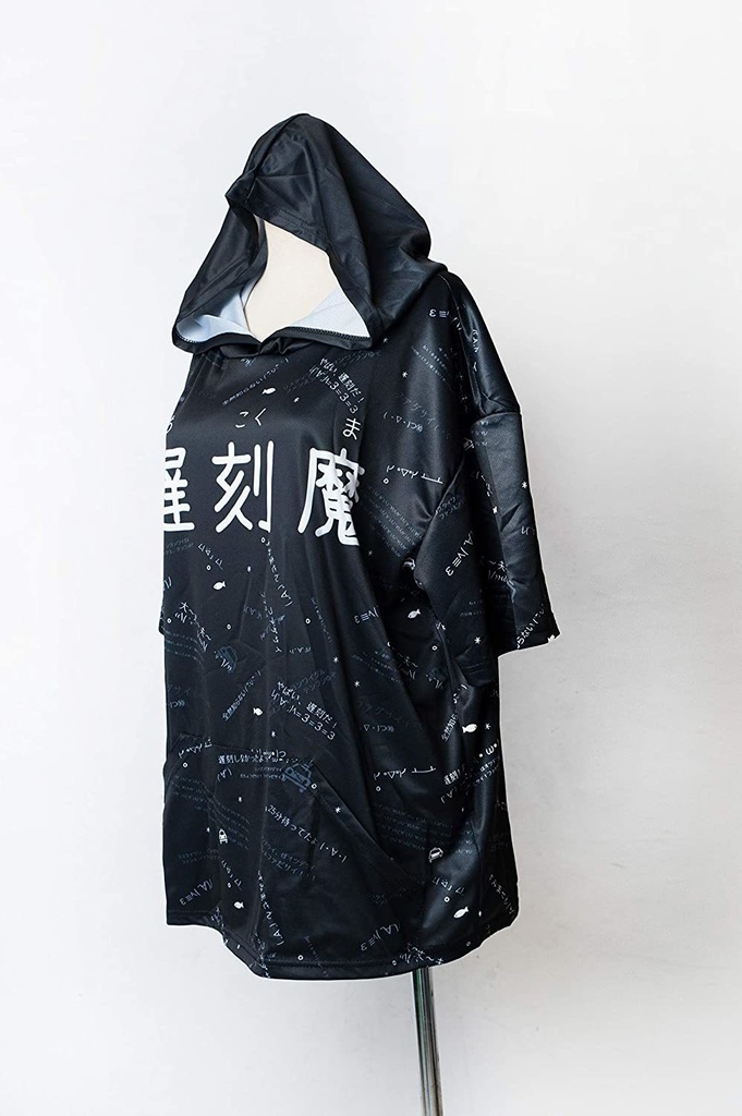 JillpunkオリジナルパンクKERA 遅刻魔超かわいいお宅顔文字仮名フルプリントゆったり半袖パーカー メンズ レディー V系 おしゃれ大きいサイズ男女兼用ファッション秋葉系