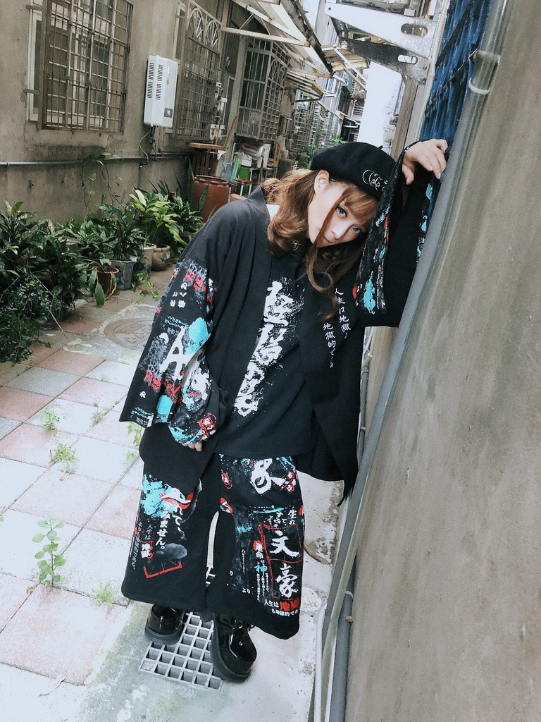 JillpunkオリジナルKERA 二次コン文豪羅生門茨木童子ヴィンテージ漢字書道和風ワイド剣道パンツズボン メンズ レディースV系秋葉系和風 おしゃれ COSPLAY