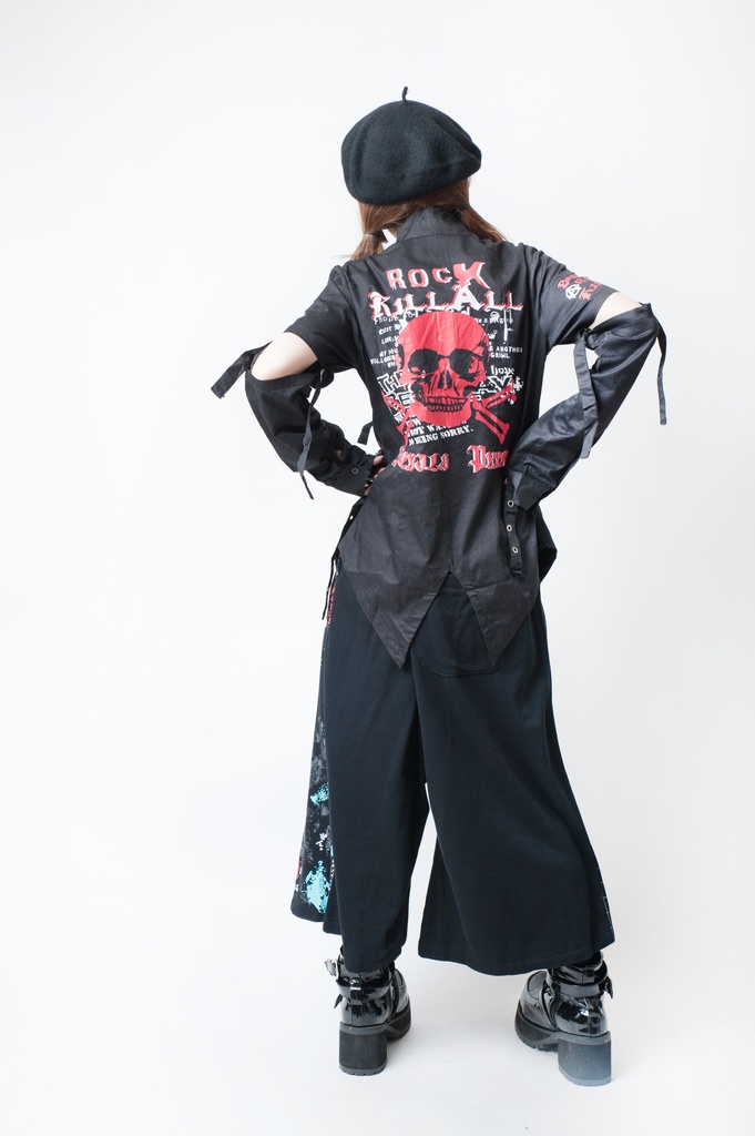 JillpunkオリジナルKERA 二次コン文豪羅生門茨木童子ヴィンテージ漢字書道和風ワイド剣道パンツズボン メンズ レディースV系秋葉系和風 おしゃれ COSPLAY