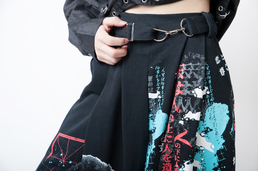 JillpunkオリジナルKERA 二次コン文豪羅生門茨木童子ヴィンテージ漢字書道和風ワイド剣道パンツズボン メンズ レディースV系秋葉系和風 おしゃれ COSPLAY