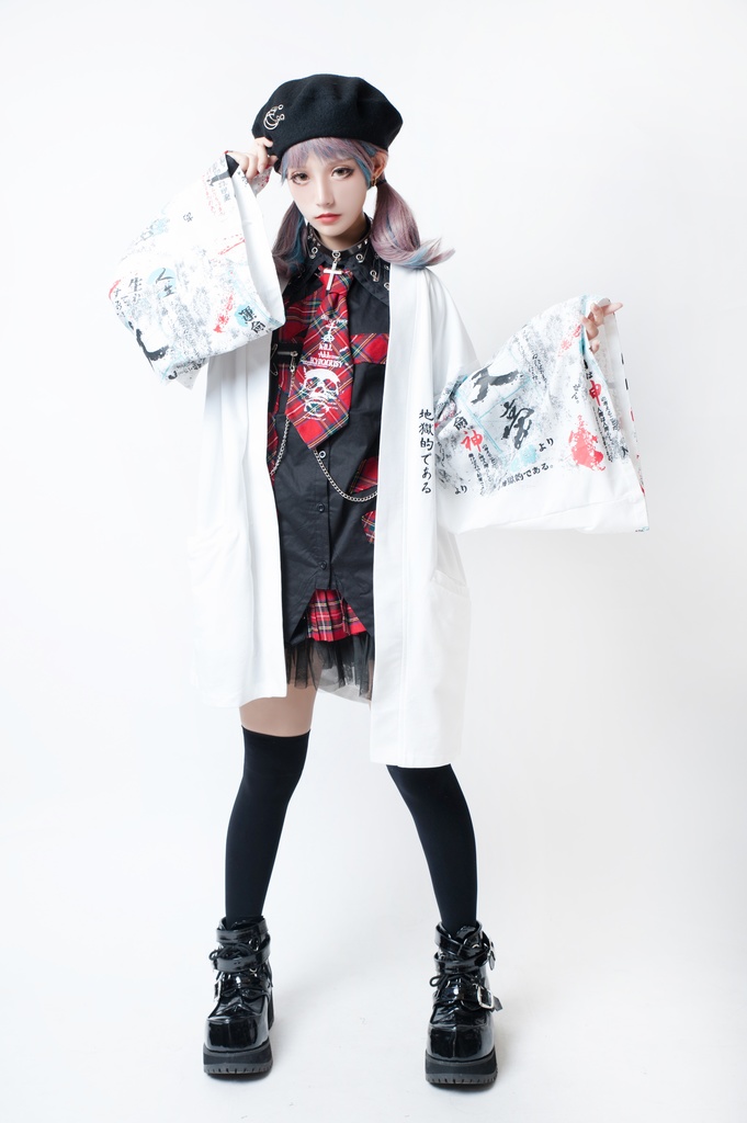 JillpunkオリジナルスタイルKERA芥川龍之介二次コン文豪羅生門茨木童子ヴィンテージ漢字書道現代羽織和装トップジャケットブレザー メンズ レディースV系秋葉系和風