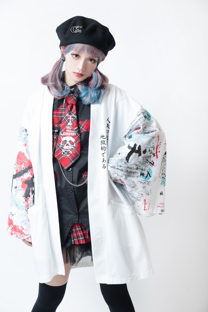 JillpunkオリジナルスタイルKERA芥川龍之介二次コン文豪羅生門茨木童子ヴィンテージ漢字書道現代羽織和装トップジャケットブレザー メンズ レディースV系秋葉系和風