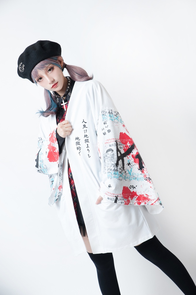 JillpunkオリジナルスタイルKERA芥川龍之介二次コン文豪羅生門茨木童子ヴィンテージ漢字書道現代羽織和装トップジャケットブレザー メンズ レディースV系秋葉系和風