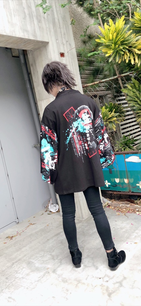 JillpunkオリジナルスタイルKERA芥川龍之介二次コン文豪羅生門茨木童子ヴィンテージ漢字書道現代羽織和装トップジャケットブレザー メンズ レディースV系秋葉系和風