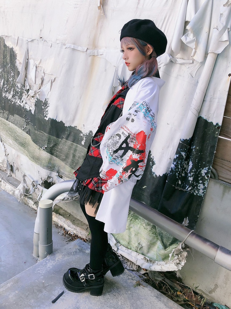 JillpunkオリジナルスタイルKERA芥川龍之介二次コン文豪羅生門茨木童子ヴィンテージ漢字書道現代羽織和装トップジャケットブレザー メンズ レディースV系秋葉系和風