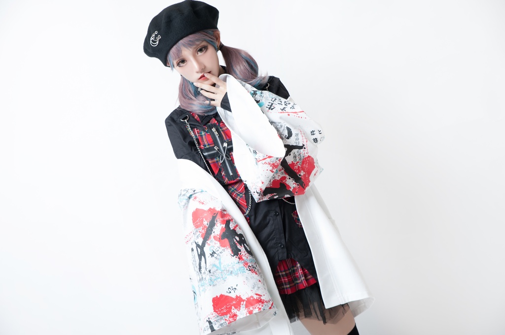 JillpunkオリジナルスタイルKERA芥川龍之介二次コン文豪羅生門茨木童子ヴィンテージ漢字書道現代羽織和装トップジャケットブレザー メンズ レディースV系秋葉系和風