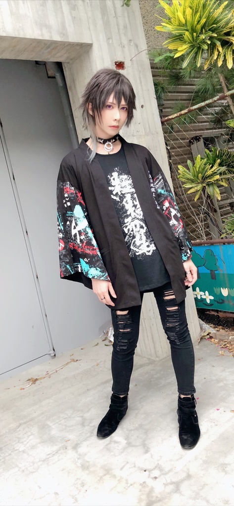 JillpunkオリジナルスタイルKERA芥川龍之介二次コン文豪羅生門茨木童子ヴィンテージ漢字書道現代羽織和装トップジャケットブレザー メンズ レディースV系秋葉系和風