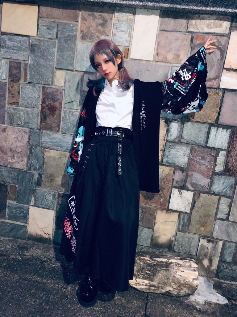 JillpunkオリジナルスタイルKERA芥川龍之介二次コン文豪羅生門茨木童子ヴィンテージ漢字書道現代羽織和装トップジャケットブレザー メンズ レディースV系秋葉系和風