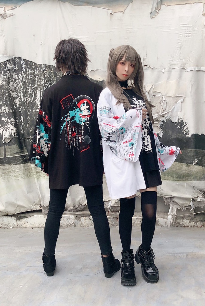 JillpunkオリジナルスタイルKERA芥川龍之介二次コン文豪羅生門茨木童子ヴィンテージ漢字書道現代羽織和装トップジャケットブレザー メンズ レディースV系秋葉系和風