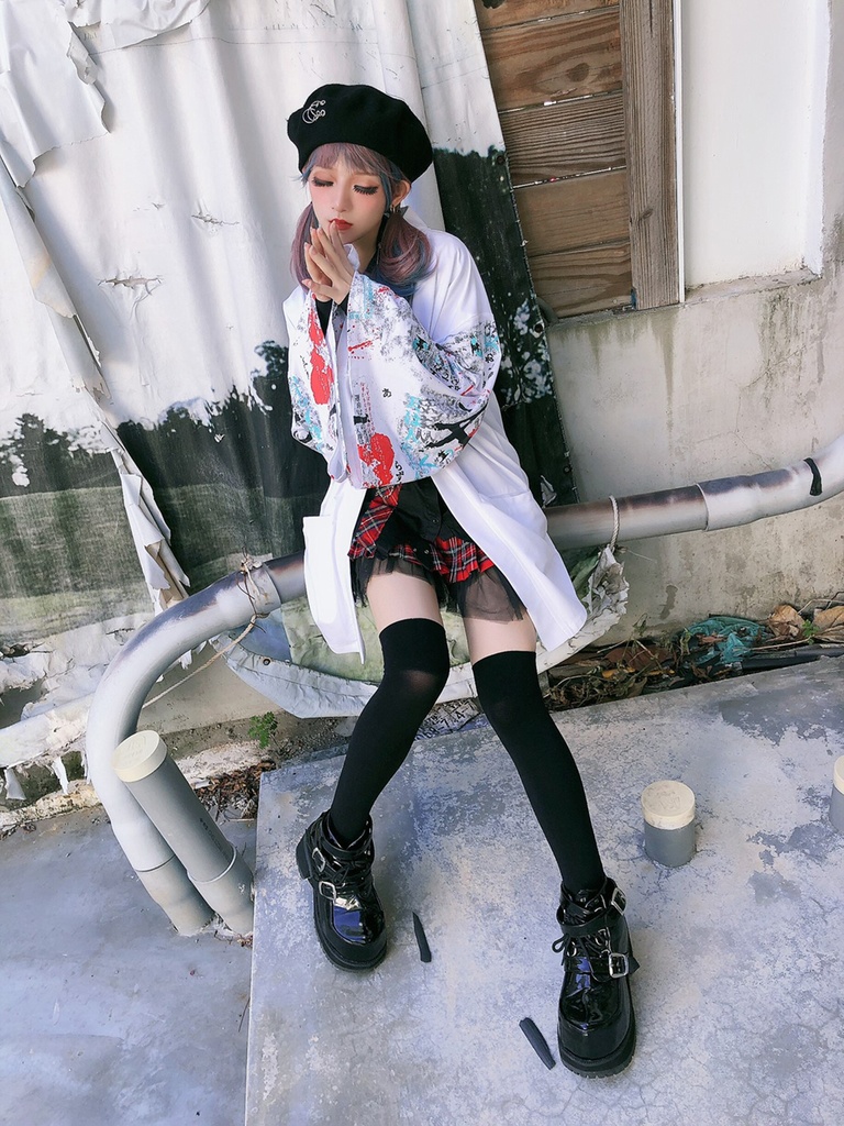 JillpunkオリジナルスタイルKERA芥川龍之介二次コン文豪羅生門茨木童子ヴィンテージ漢字書道現代羽織和装トップジャケットブレザー メンズ レディースV系秋葉系和風