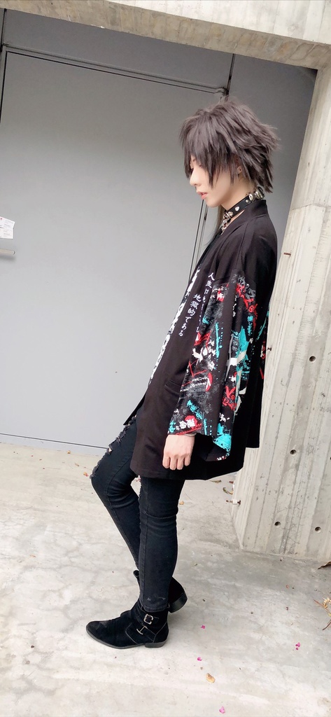 JillpunkオリジナルスタイルKERA芥川龍之介二次コン文豪羅生門茨木童子ヴィンテージ漢字書道現代羽織和装トップジャケットブレザー メンズ レディースV系秋葉系和風